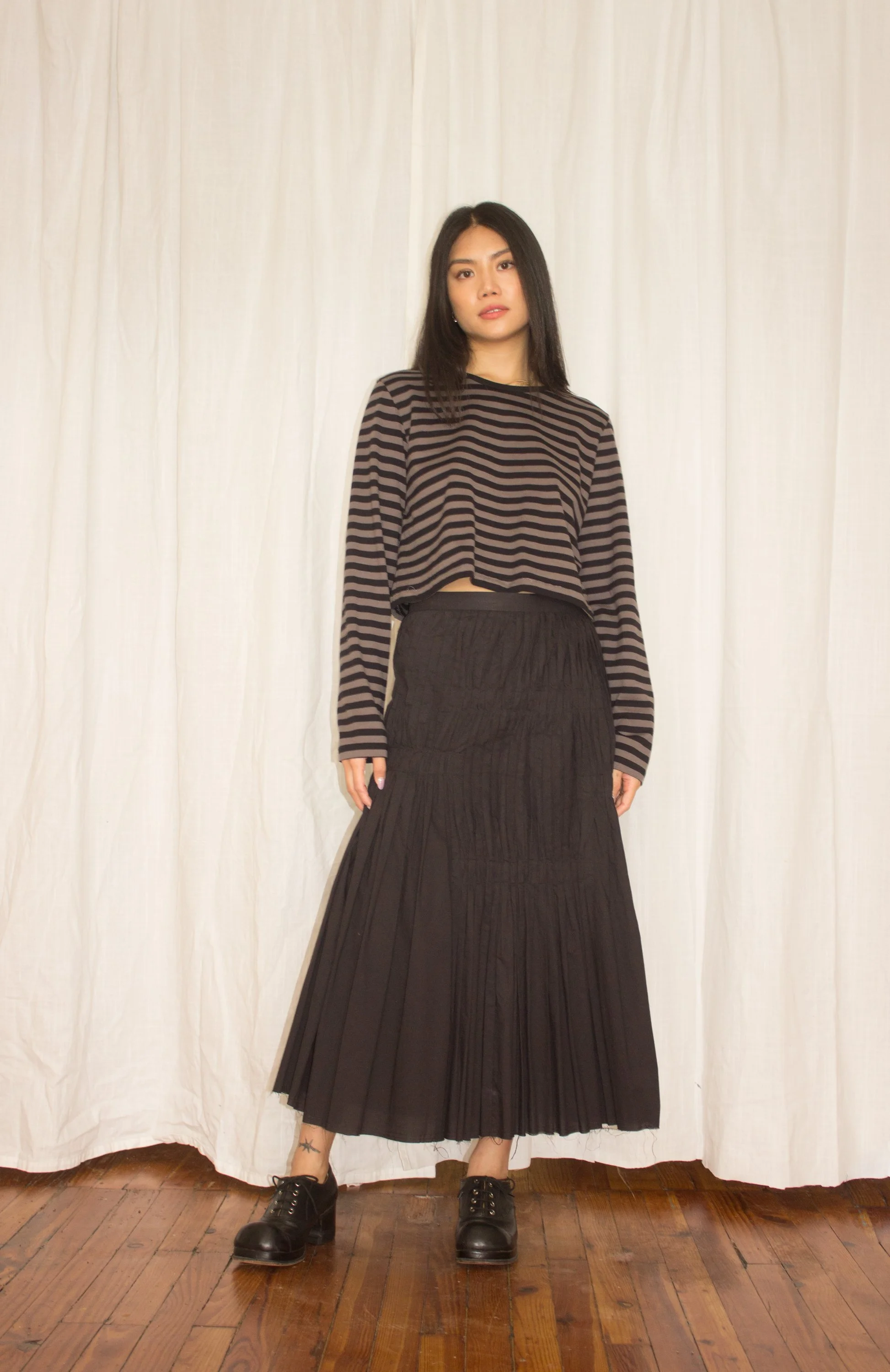1990s Issey Miyake Smocked Cotton Skirt — Wayward Collection 1990s Issey Miyake Smocked Cotton Skirt — Wayward Collection